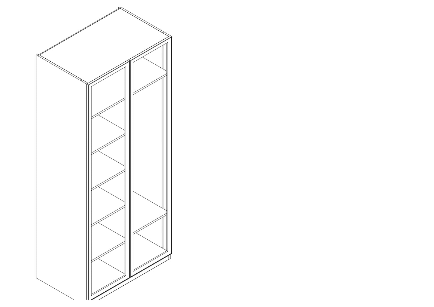 Модулен гардероб 100см с рафтове и закачалка