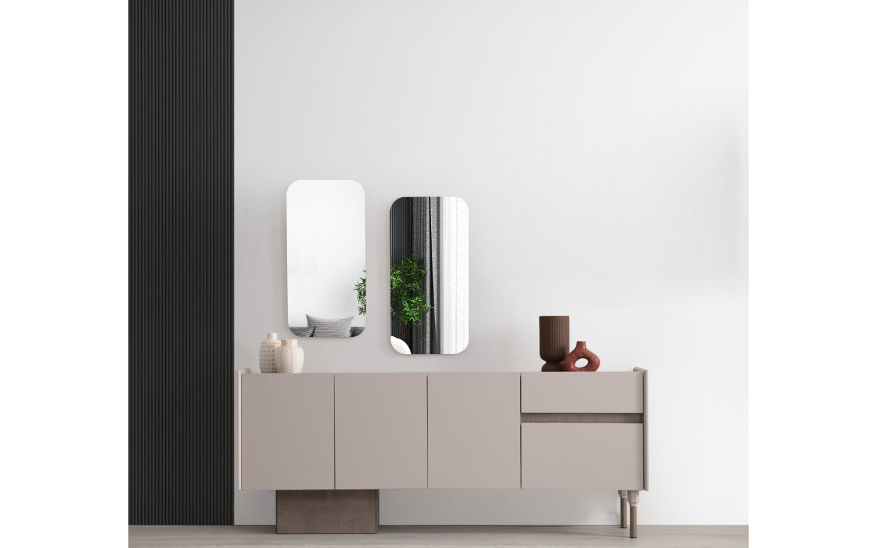 Комплект за хранене Senkron: Маса + 6 стола + Конзола + Огледало