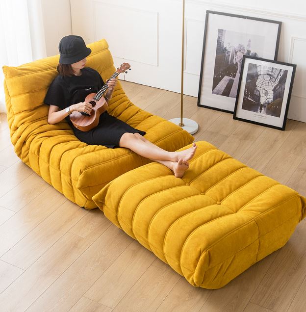 Кресло Babylon с пуф - Жълт