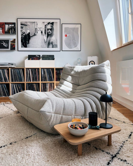 Кресло Babylon с пуф - Сив