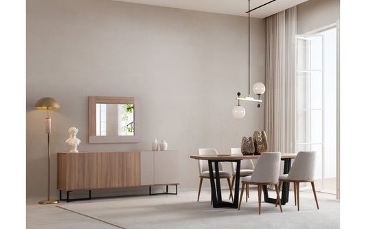 Комплект за хранене Olivya: Маса + 6 стола + Конзола + Огледало