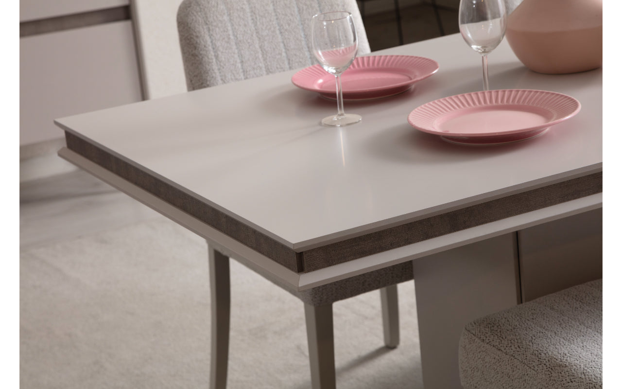 Комплект за хранене Senkron: Маса + 6 стола + Конзола + Огледало