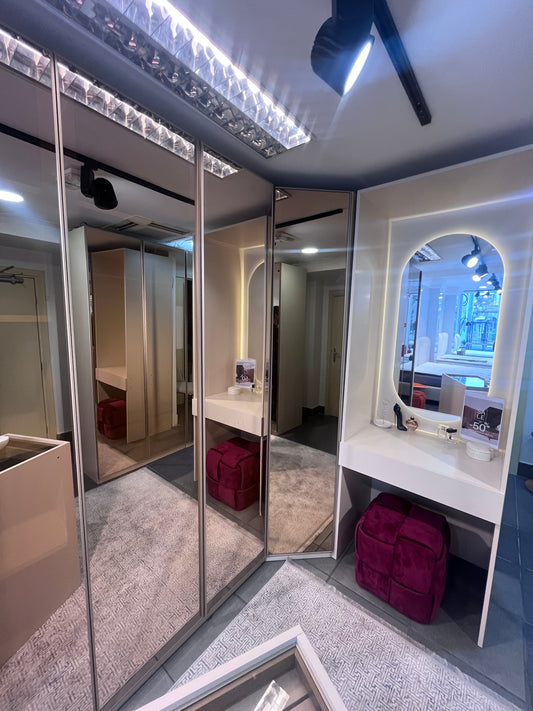 Ъглов модулен гардероб с рафтове и закачалка – 92 см